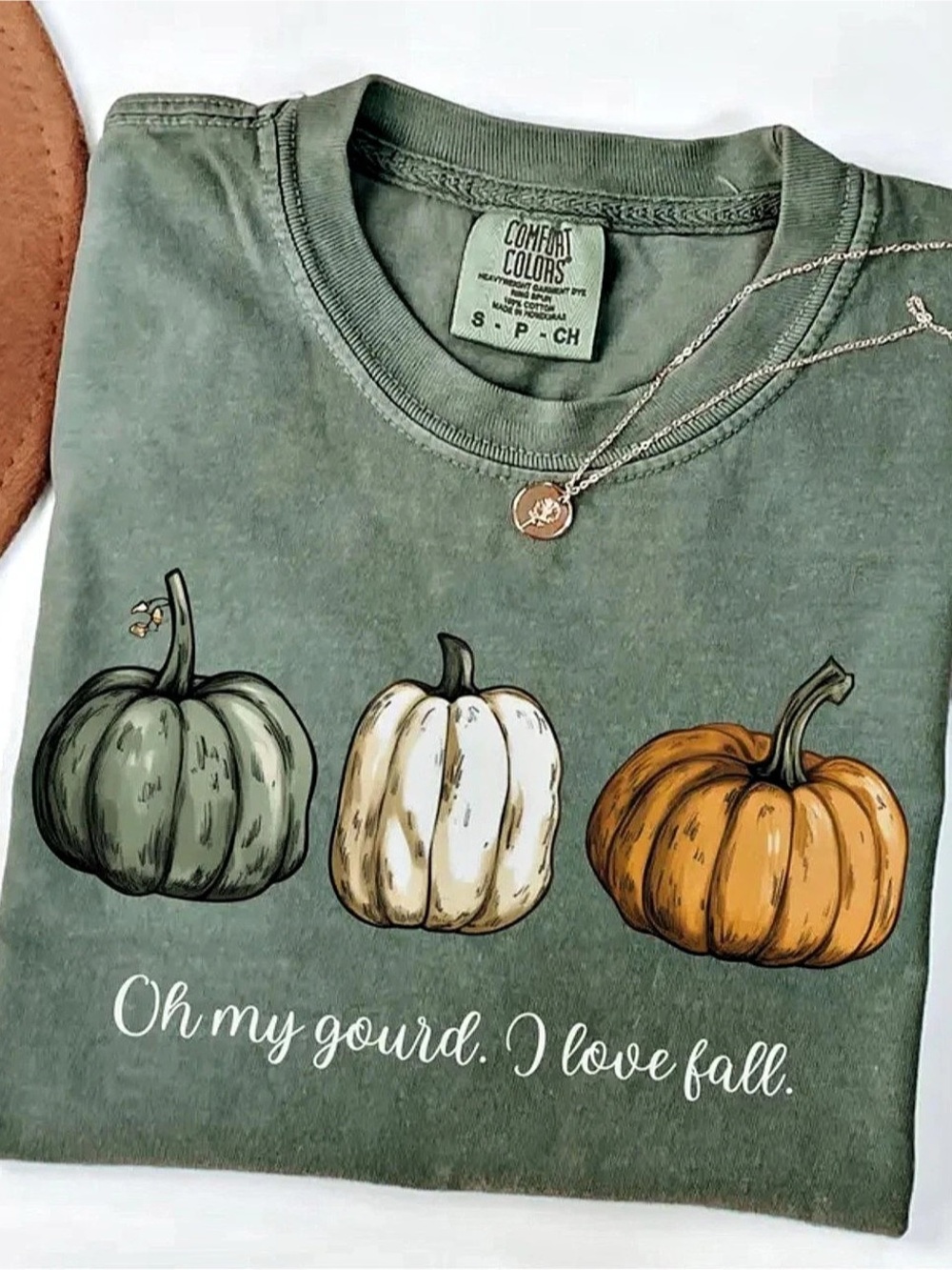 Comfort Colors Moss Pumpkin Graphic Tee